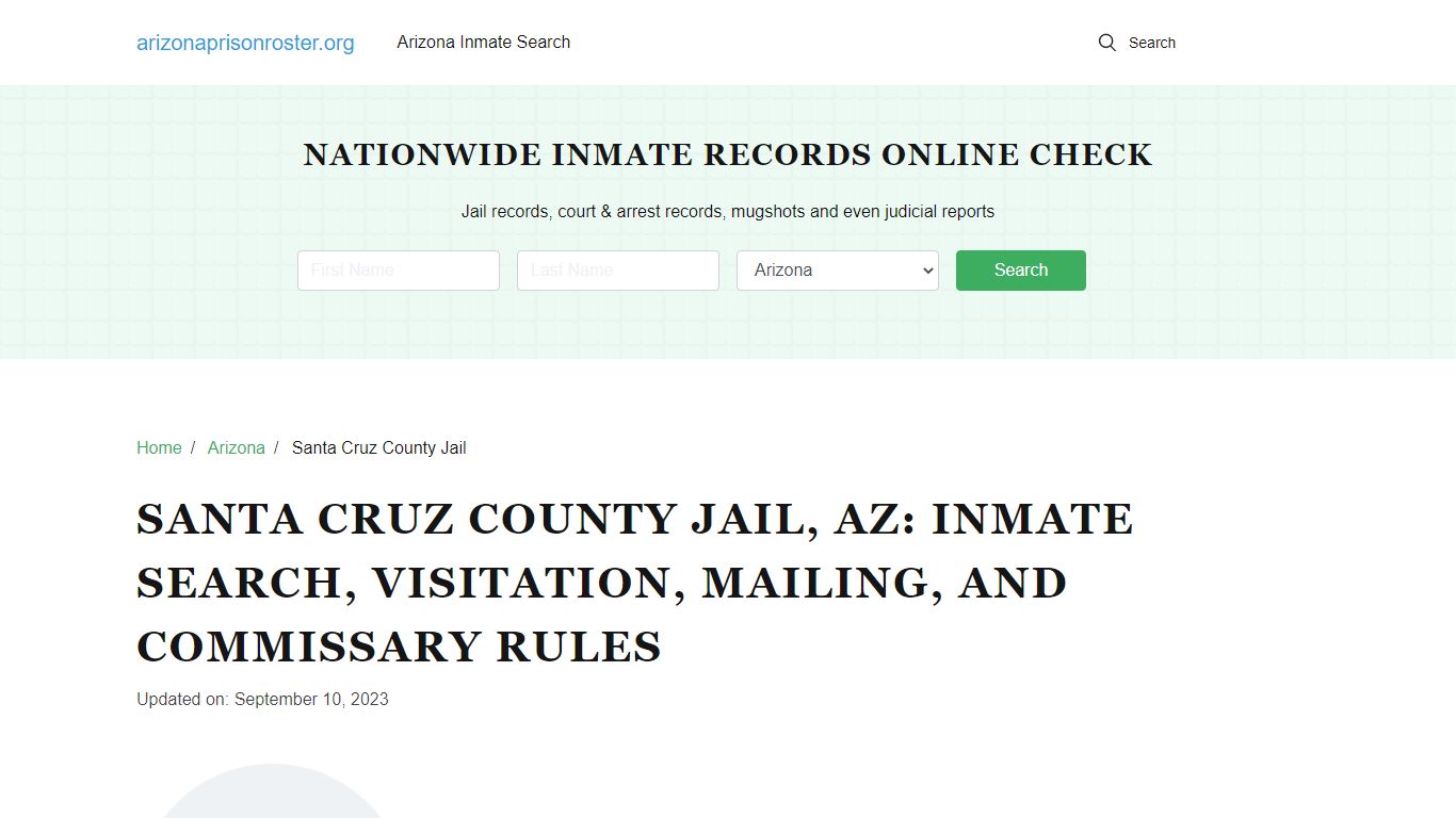 Santa Cruz County Jail, AZ: Inmate Search, Contacts, Visitations, Mail