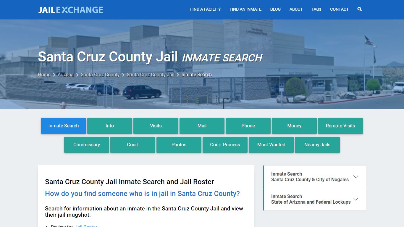 Inmate Search: Roster & Mugshots - Santa Cruz County Jail, AZ