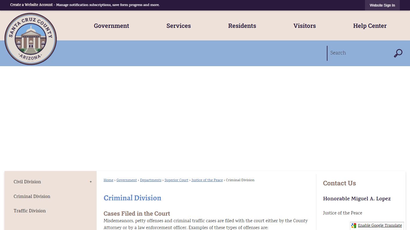Criminal Division | Santa Cruz County, AZ - Official Website